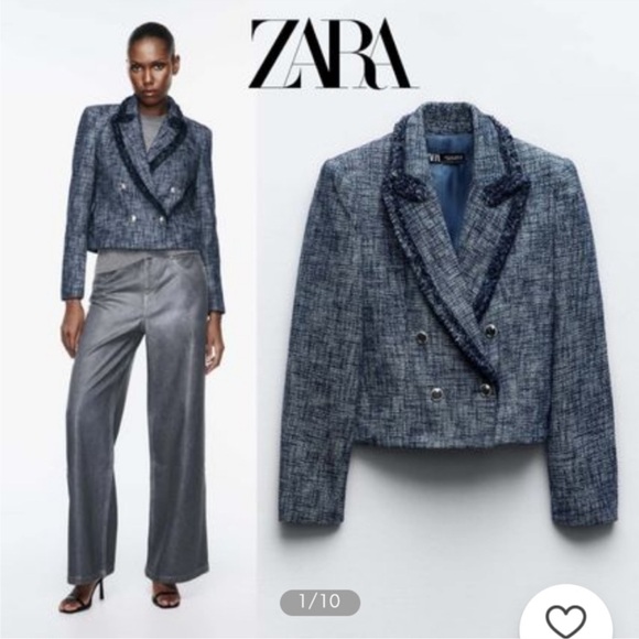 ZARA TEXTURED SHORT BLAZER - Picture 11 of 11